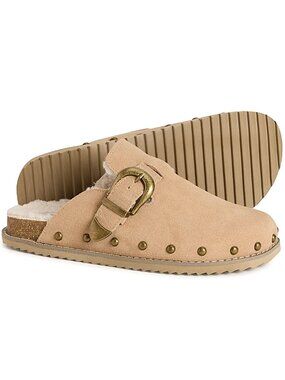 Cushionaire Bronco Faux Fur-Lined Clogs - Suede (For Women) Biscuit